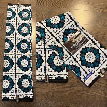 1 yard 100% cotton African Ankara Fabric BlueWhite Selection