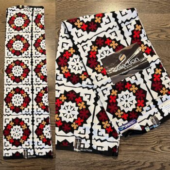 1 yard 100% cotton African Ankara Fabric BrownWhite Selection