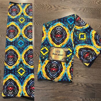 1 yard 100% cotton African Ankara Fabric Orbital Rose Pearl