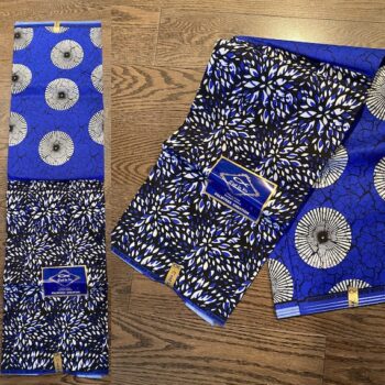 1 yard 100% cotton African  Ankara Fabric Blue Block