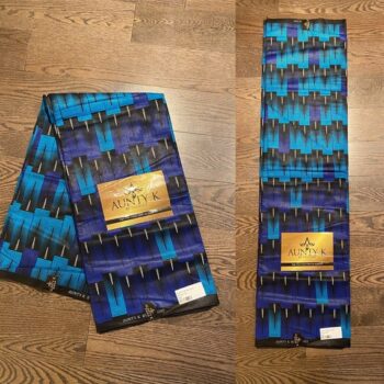 1 yard 100% cotton African Ankara Fabric Blue Candles