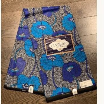 1 yard 100% cotton African Ankara Fabric Bluish Floral