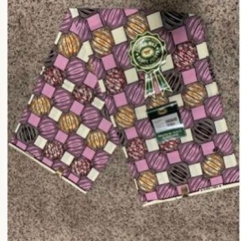 1 yard 100% cotton African Ankara Fabric Geo Pink