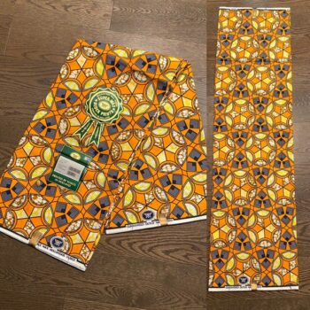 1 yard 100% cotton African Ankara Fabric Geometrical Yellow