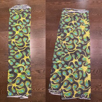 1 yard 100% cotton African Ankara Fabric Green Linked