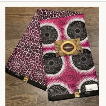 1 yard 100% cotton African Ankara Fabric Pinkish Circles