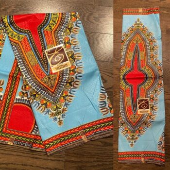 1 yard Polyester African Ankara Red Neckline