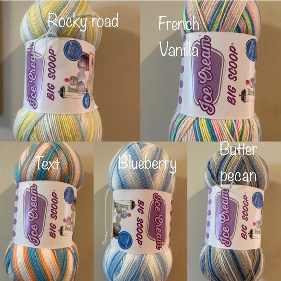 Lion Brand Yarn Ice Cream Big Scoop Butter Pecan Light Acrylic