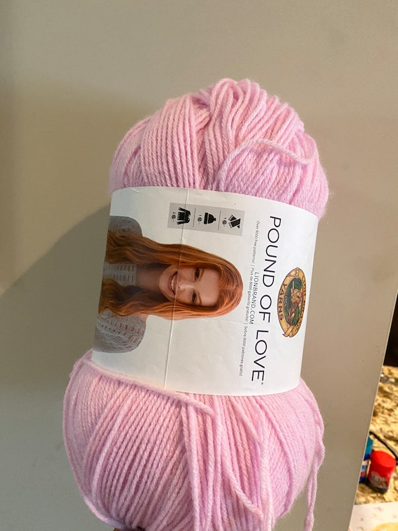  Lion Brand Pound of Love Baby Pastel Pink 550-101 (3-Skeins -  Same Dye Lot) Worsted Medium #4 Acrylic Yarn for Crocheting and Knitting -  Bundle with 1 Artsiga Crafts Project Bag